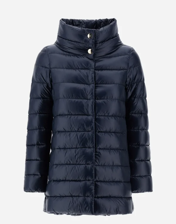 Herno Long Down Jackets | A-Shape Navy Blue