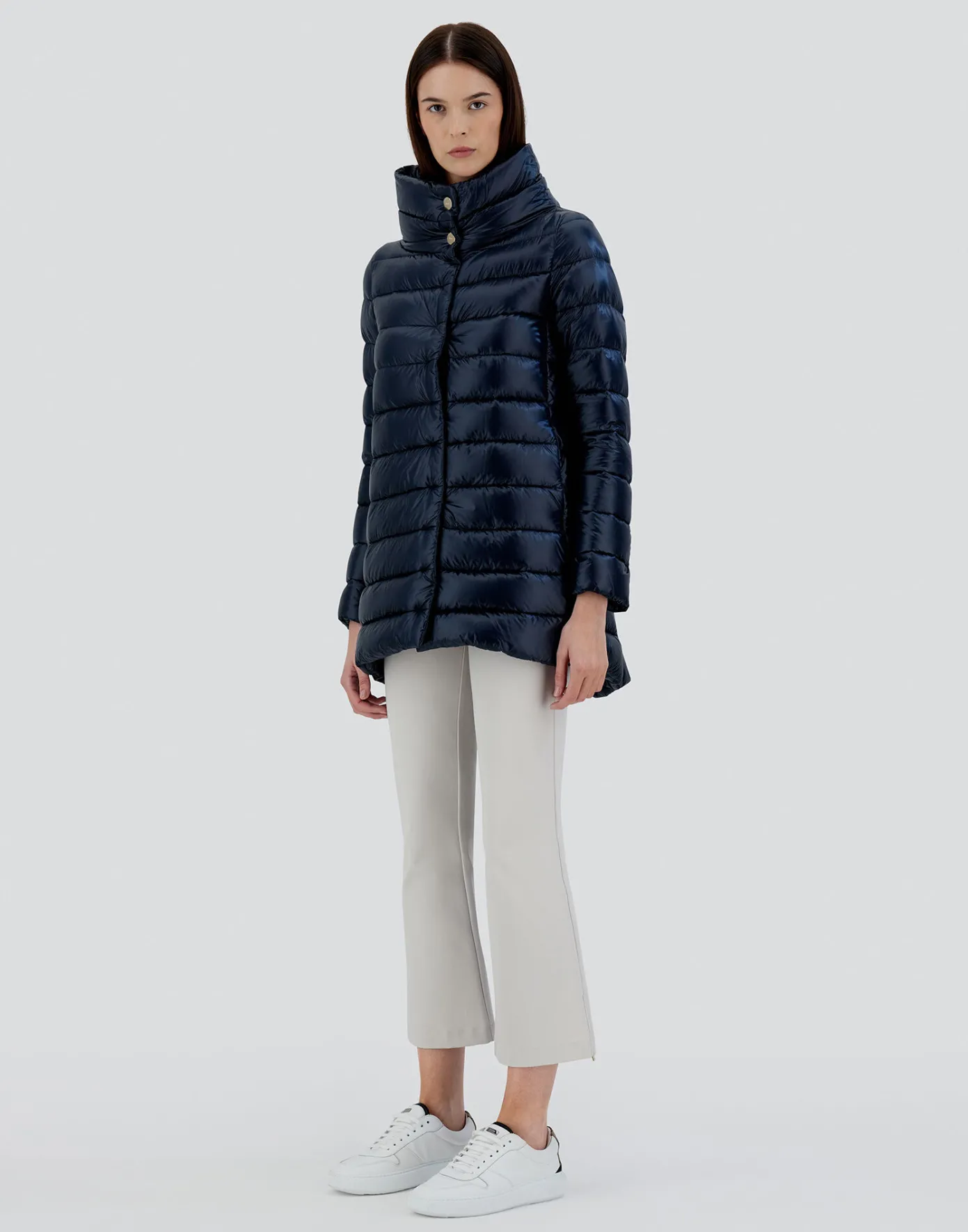 Herno Long Down Jackets | A-Shape Navy Blue
